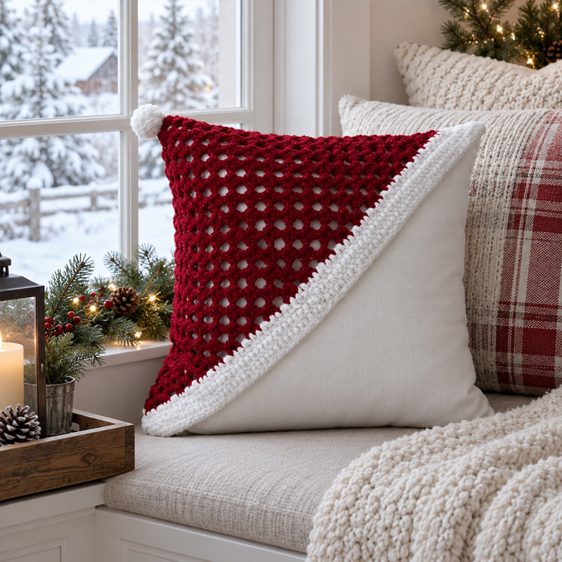 🎄 Christmas Santa Hat Pillow Cover