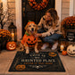 "This Is My Haunted Place – Enter If You Dare" Vintage Halloween Doormat | Spooky Front Door Welcome Mat