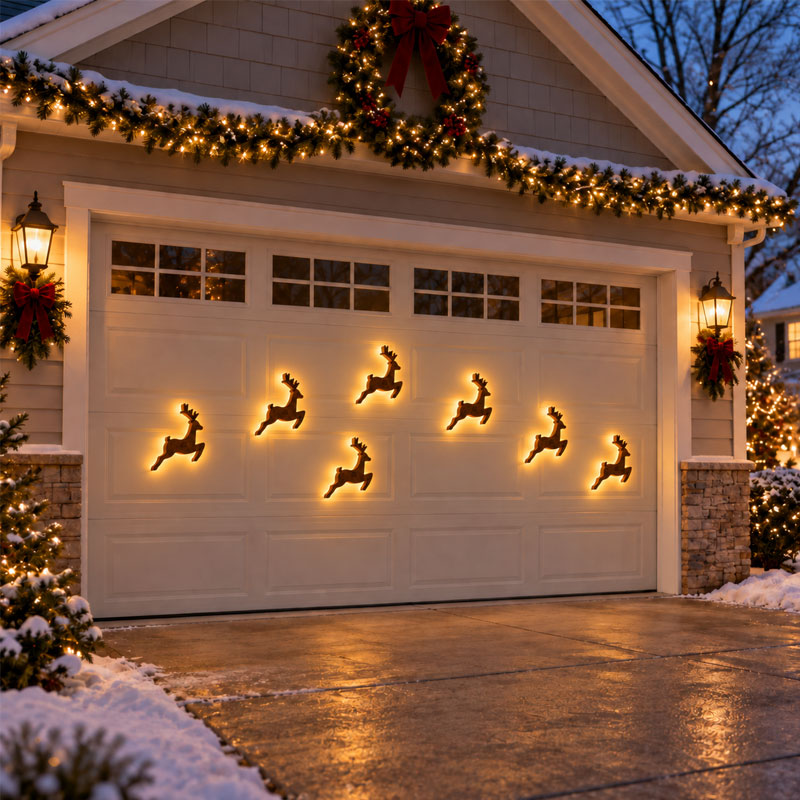 LED Reindeer Wall Decorations - Festive Christmas Lighting