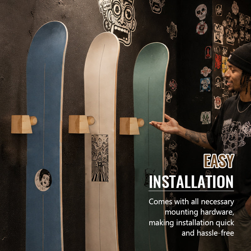 Wooden Skateboard Wall Mount Rack