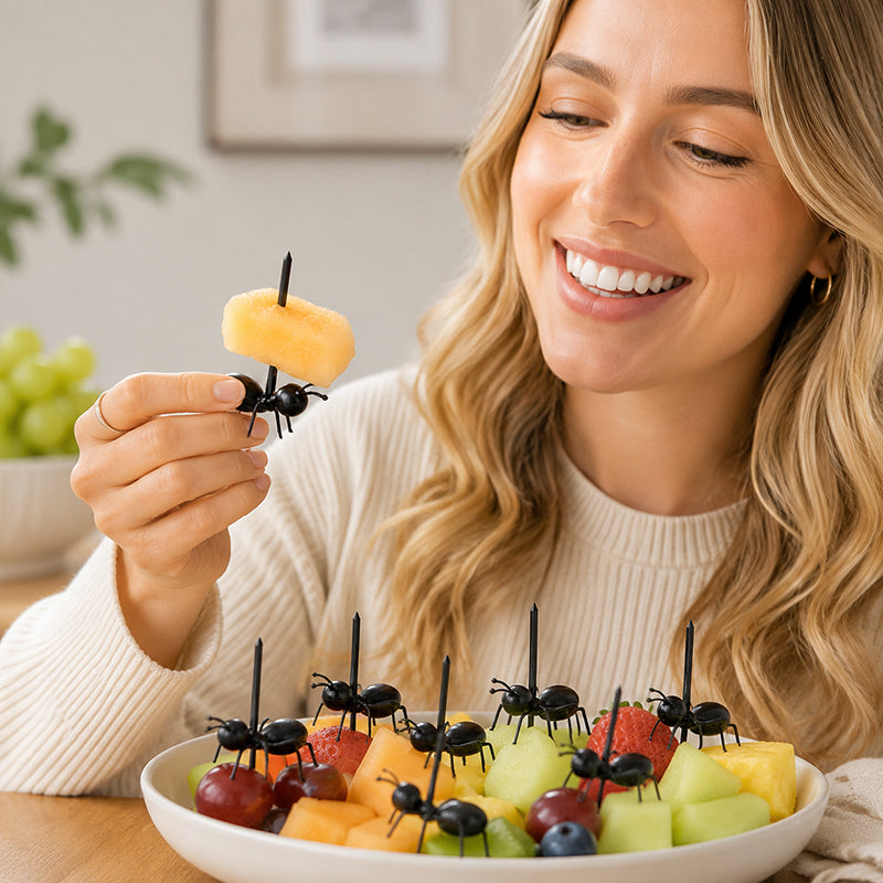 Creative Ant Fruit Fork Set | Fun Ant Fruit Picks & Party Table Decor