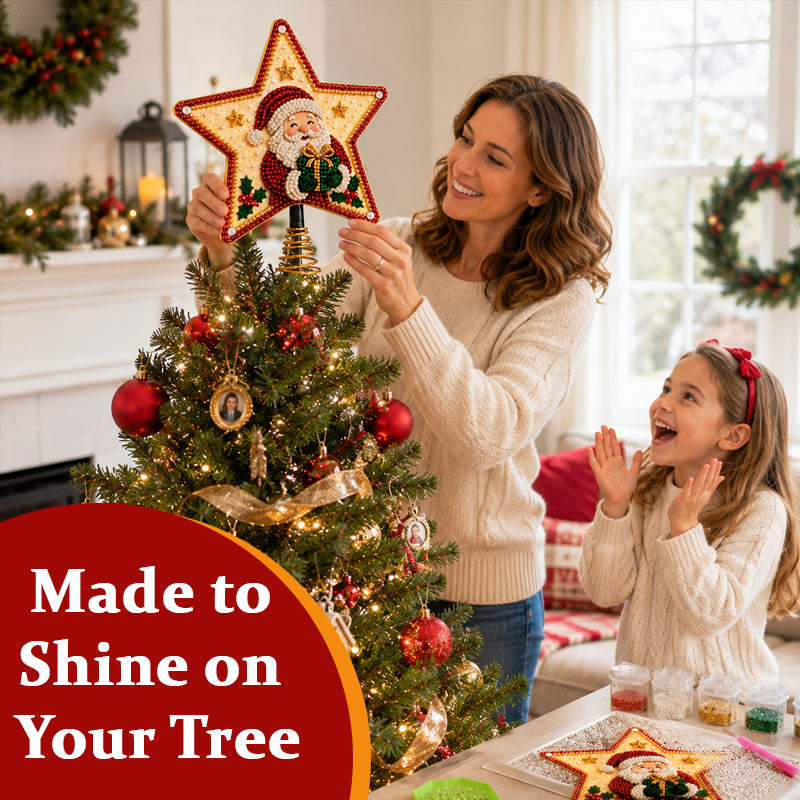 ✨ DIY Beaded Christmas Tree Topper Kit | 8 Festive Designs