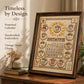 Hand-Embroidered Perpetual Calendar Wall Art