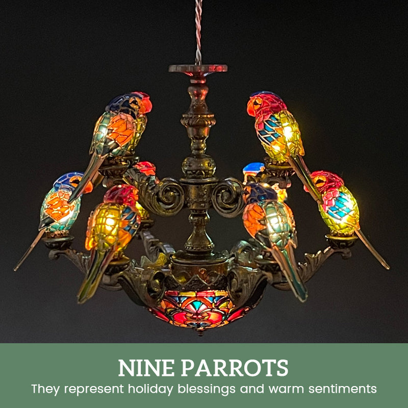 🦜 “Tropical Harmony” Parrot Chandelier — Light Up the Magic of the Tropics