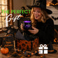 Halloween Witch Cauldron Tea Light Holder | Spooky LED Candle Lamp Decoration