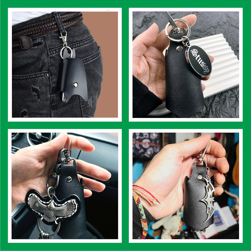 Leather Bat-Shaped Key Protector