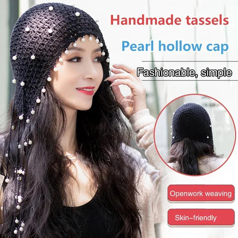 Handcrafted Pearl Tassel Hat
