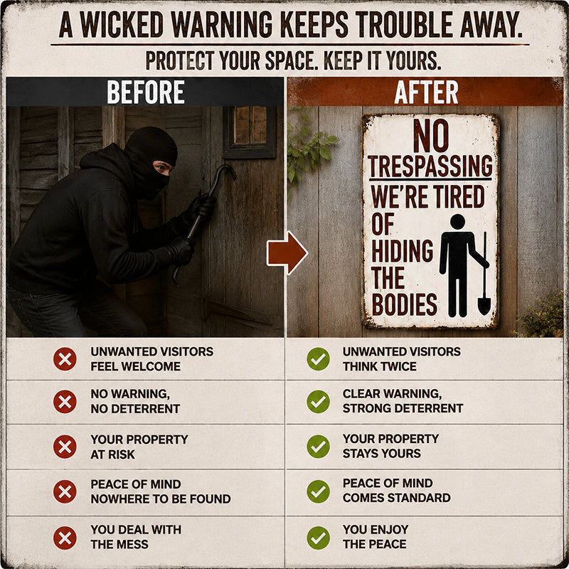 ☠️ No Trespassing Funny Warning Sign