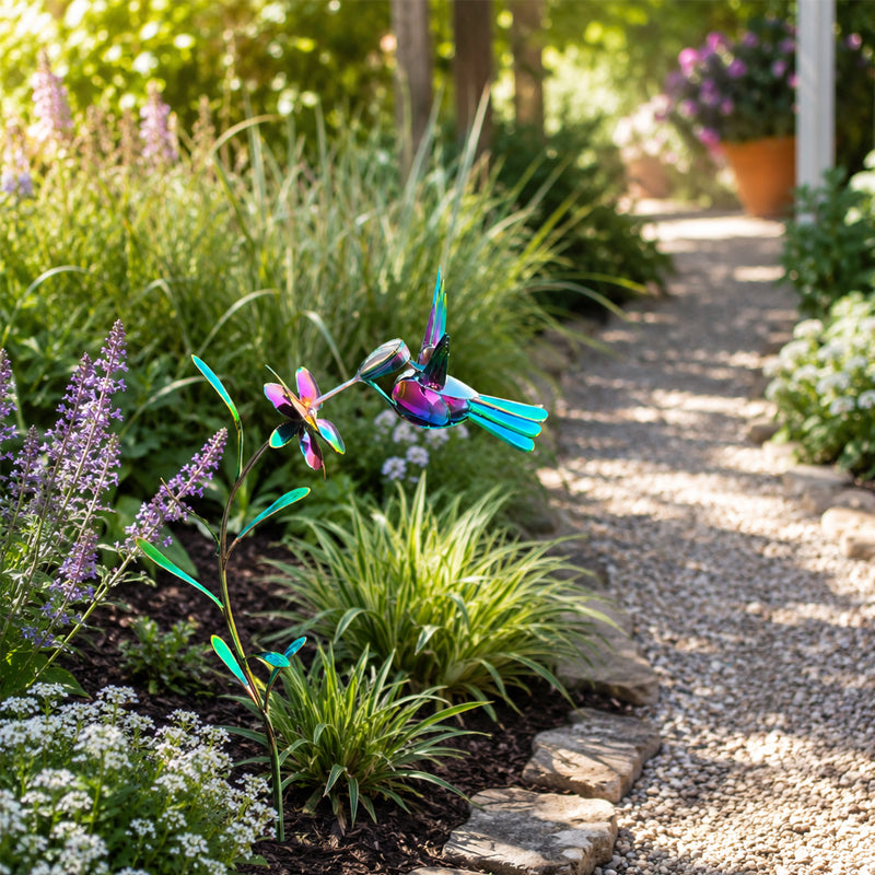 Dazzling Hummingbird Garden Stake