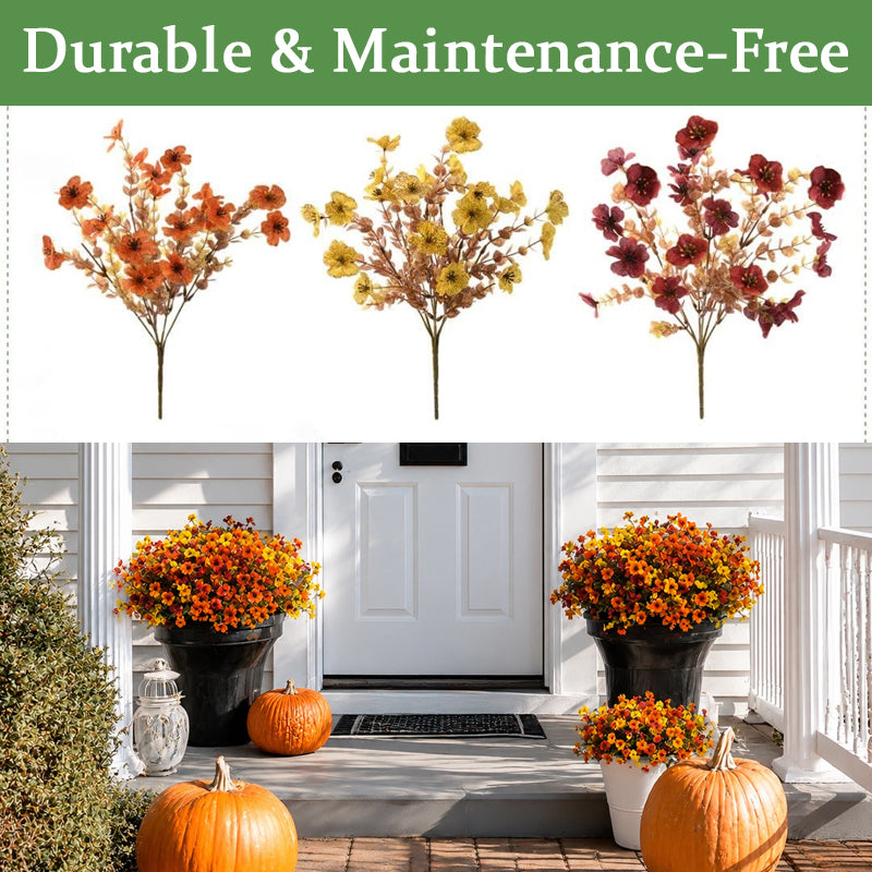 Autumn Eucalyptus & Violet Artificial Flowers for Home Decor