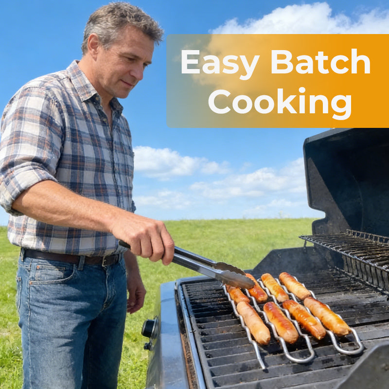 🌭 [Grill Master Essential] BBQ Sausage Roller Rack | No More Burnt Hot Dogs! 🔥✨