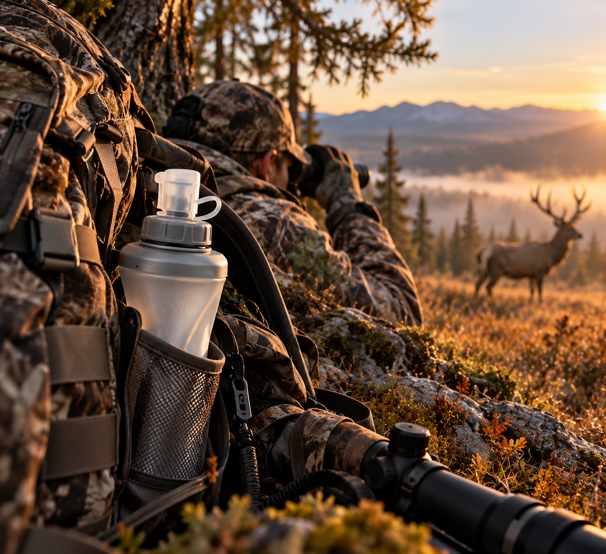 Silent Collapsible Hunting Water Bottle – 500ML Soft Flask for Outdoor Adventure