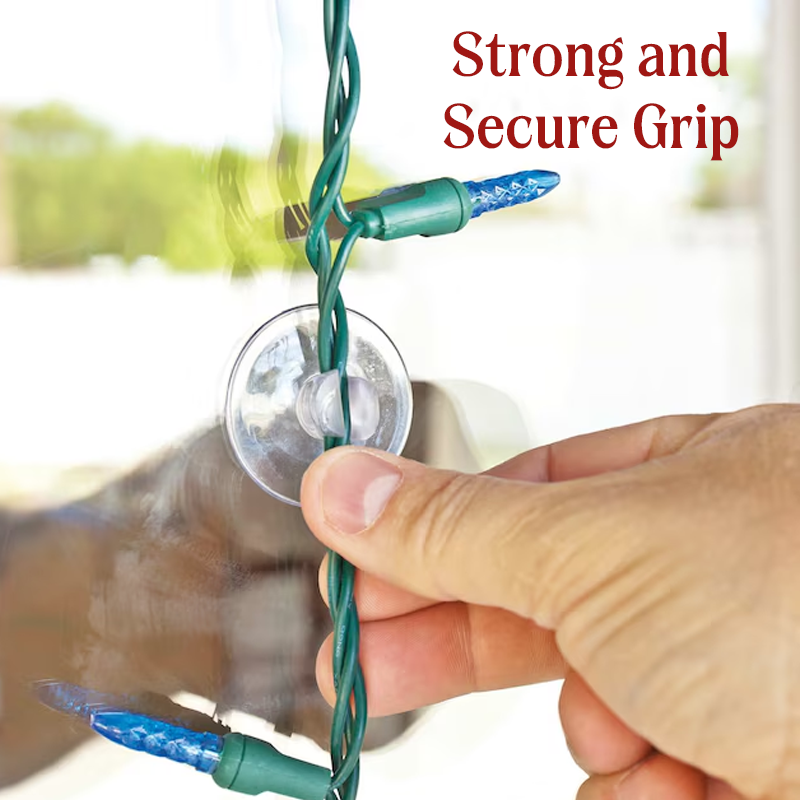 Christmas Light Suction Cup Clips with Wire Slots