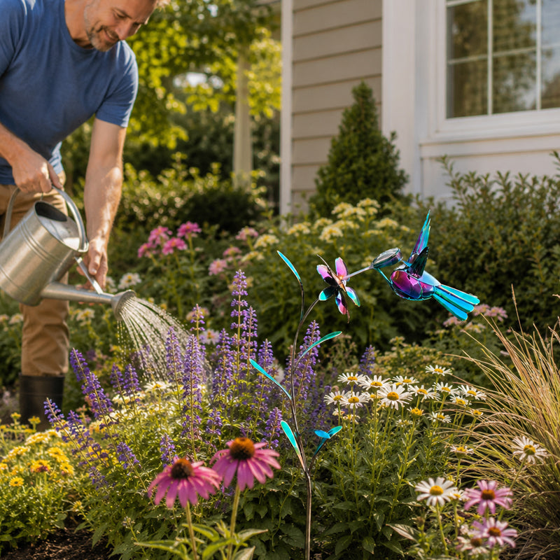 Dazzling Hummingbird Garden Stake