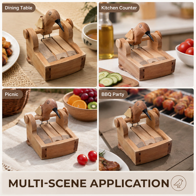 🕊️ Wooden Bird Toothpick Holder for a Playful Table Moment