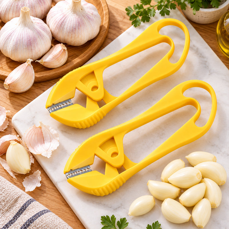 Manual Garlic Peeler with Serrated Jaws