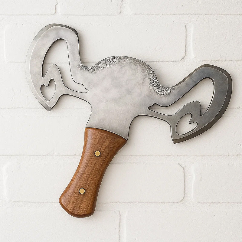 🪓 Hand-Forged Heart Design Double-Headed Axe Blade – Artistic Collector’s Gift❤