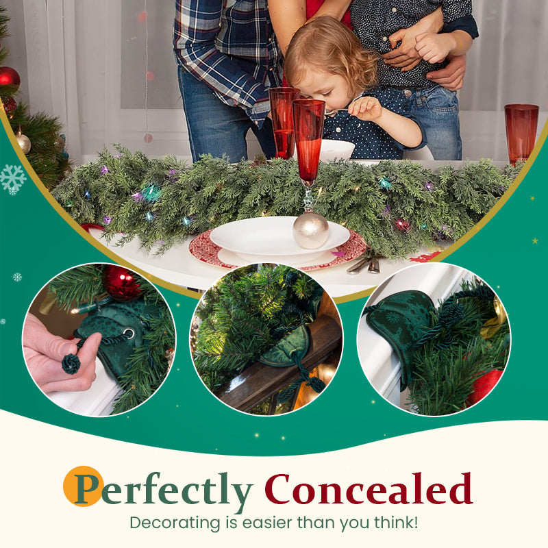 Christmas Garland Ties | Reusable No-Damage Banister Holders