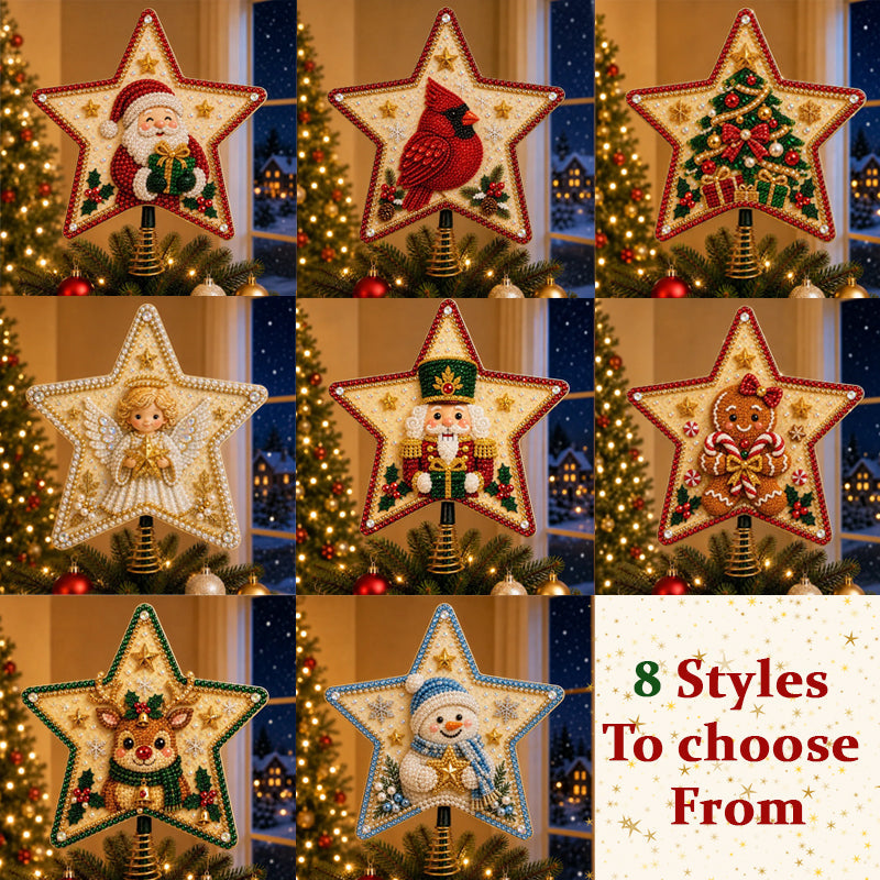 ✨ DIY Beaded Christmas Tree Topper Kit | 8 Festive Designs