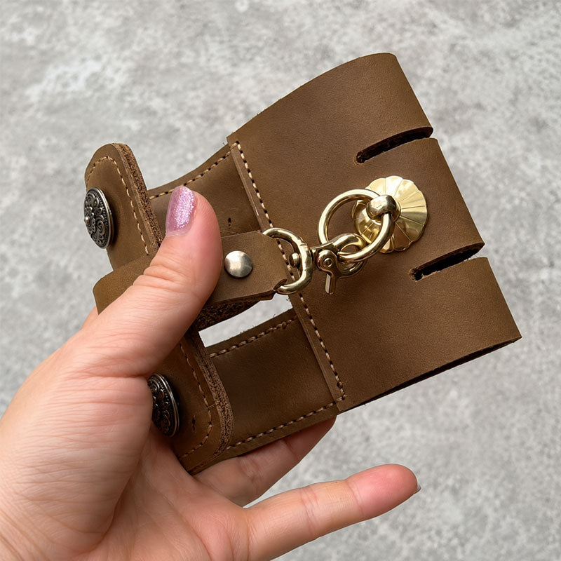 Traditional Archery Bow Holster Hands-Free Leather Belt-Mounted Bow Carrier