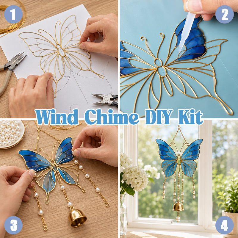 DIY Cloisonné Enamel Butterfly Wind Chime Craft Kit