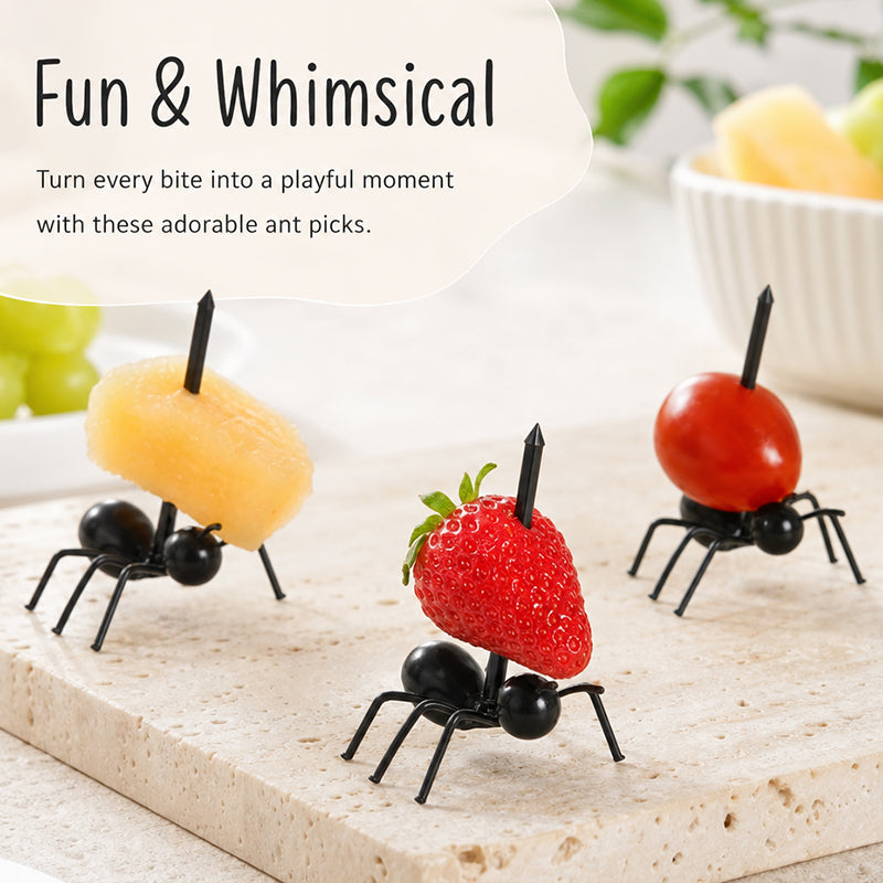 Creative Ant Fruit Fork Set | Fun Ant Fruit Picks & Party Table Decor