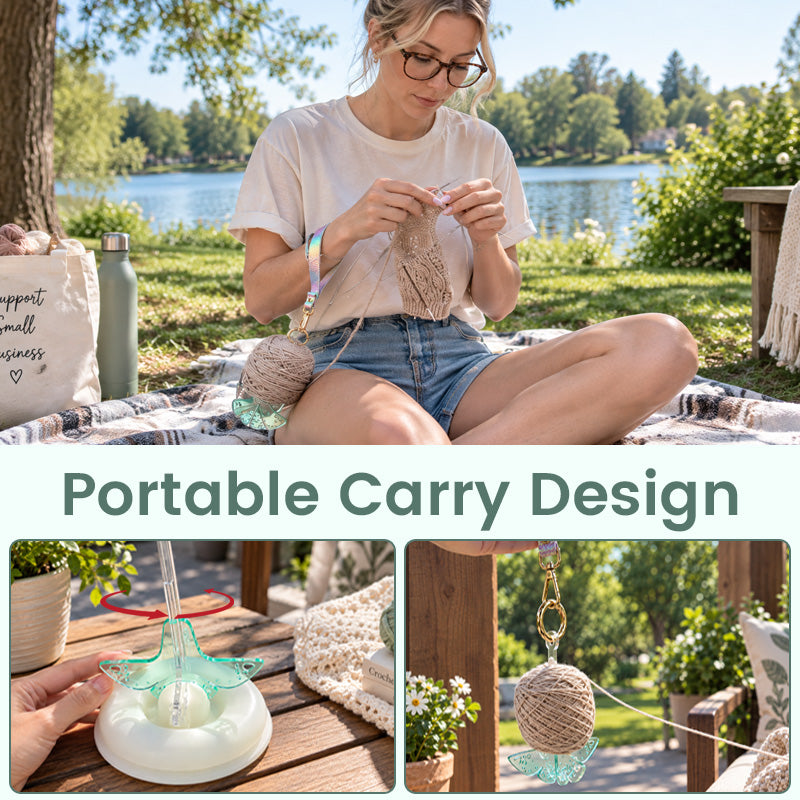 Portable Rotating Yarn Holder – Hands-Free Knitting & Crochet Companion