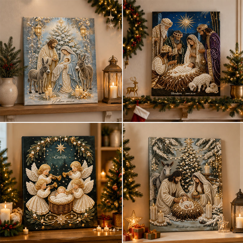 Nativity Scene Diamond Painting Kit – Christmas Christian DIY Decor