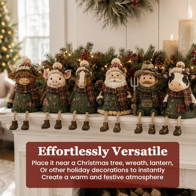 Christmas Cow Figurine — Cozy Holiday Home Decor