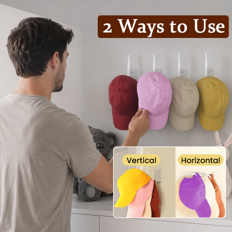 Drill-Free Wall Mounted Hat Rack – Self-Adhesive Baseball Cap Organizer