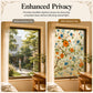 Botanical Stained Glass Leaf Window Film