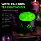 Halloween Witch Cauldron Tea Light Holder | Spooky LED Candle Lamp Decoration