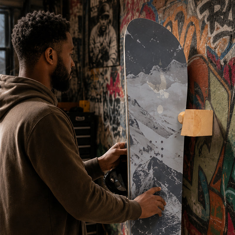 Wooden Skateboard Wall Mount Rack