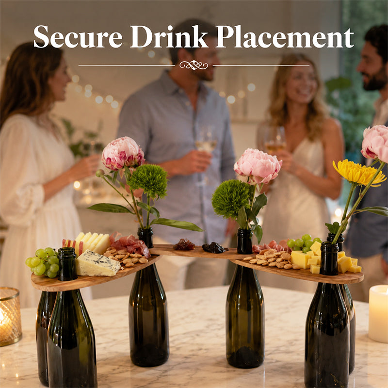 Artisanal Wine Flight Serving Tray Set - Unique Drink Holders for Entertaining