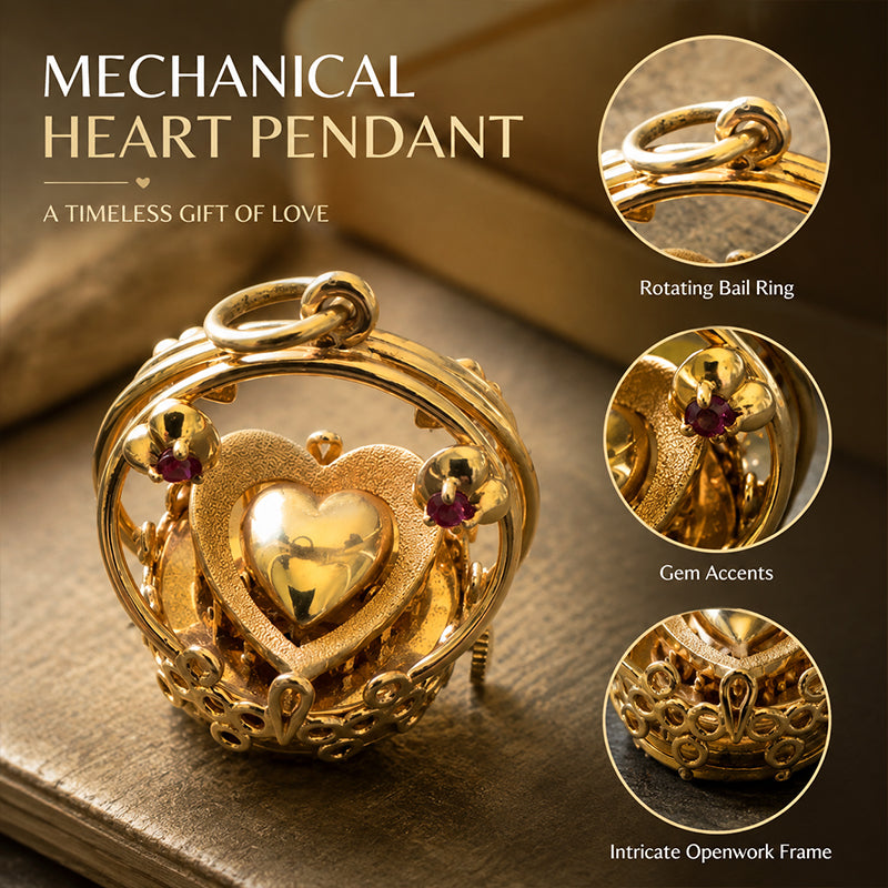 Romantic Mechanical Heart Pendant | Unique Love Gift Necklace For Couples