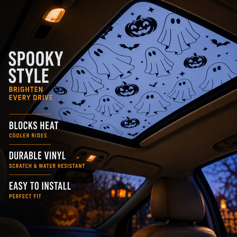 Halloween Ghost & Pumpkin Sunroof Cover