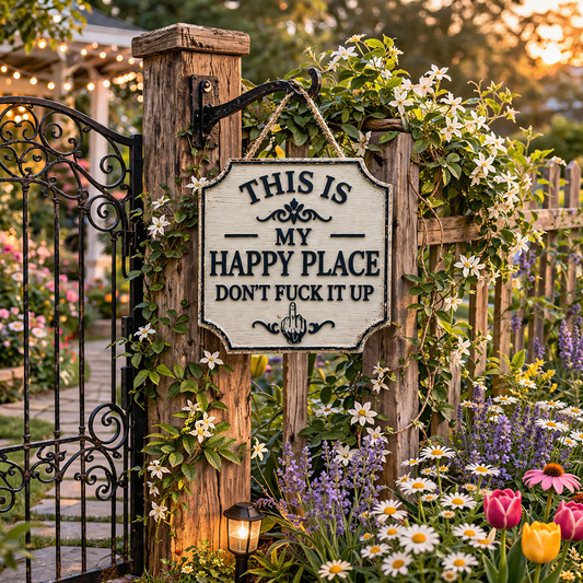 🖕 This is my happy territory: The Ultimate Sanctuary Guardian (Wooden Sign)