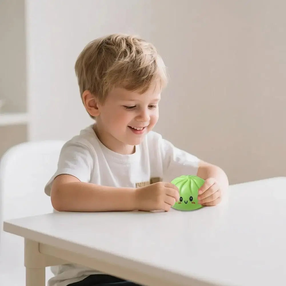 Glitter Dumpling Squishy Box - Cute Anxiety Relief Fidget Toy, with Steamer Box