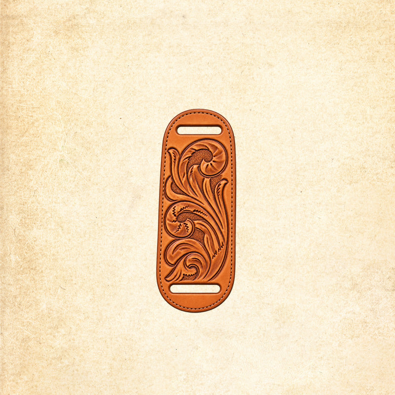 Hand Tooled Leather Wild Rag Scarf Slide