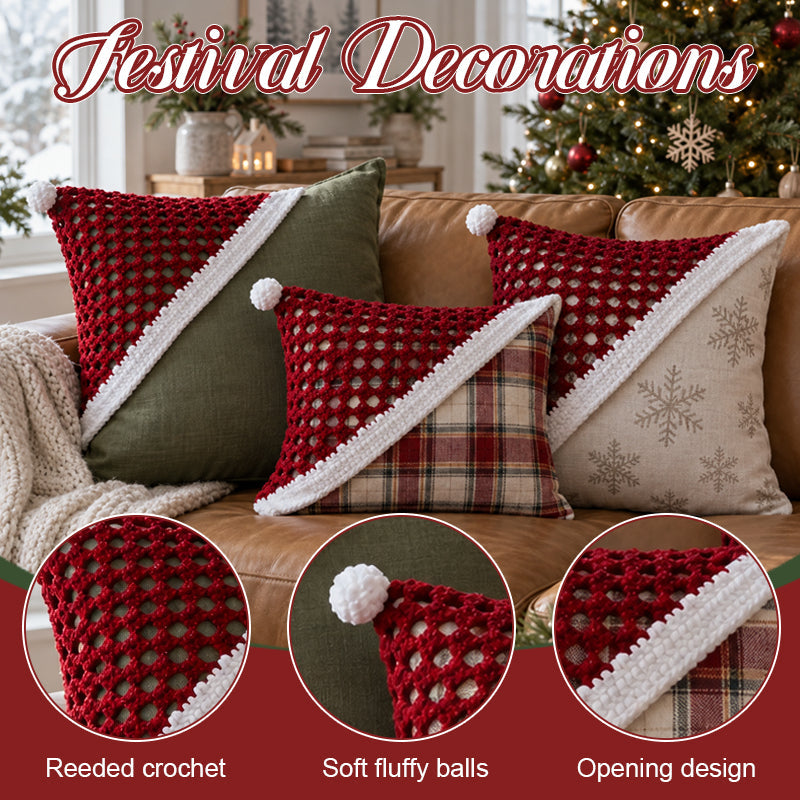 🎄 Christmas Santa Hat Pillow Cover
