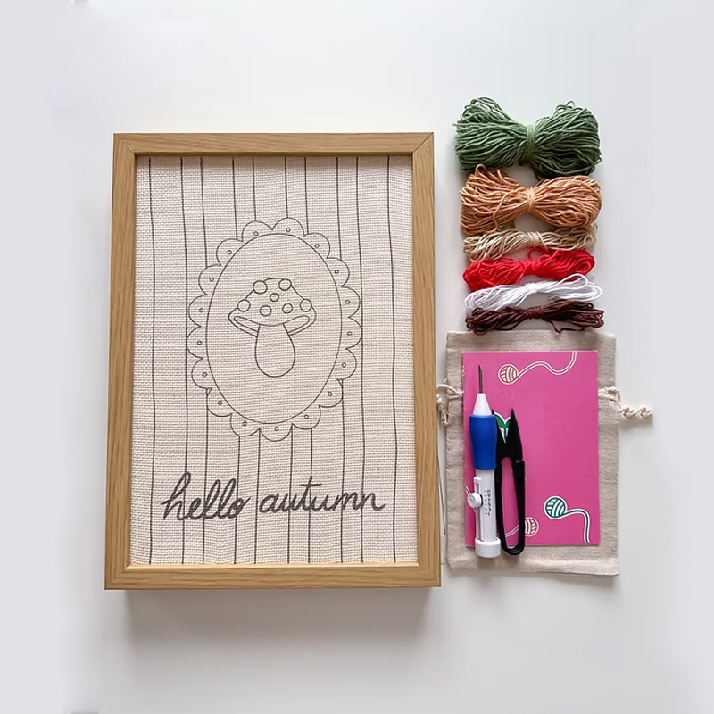 DIY Autumn Mushroom Punch Needle Kit