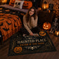 "This Is My Haunted Place – Enter If You Dare" Vintage Halloween Doormat | Spooky Front Door Welcome Mat