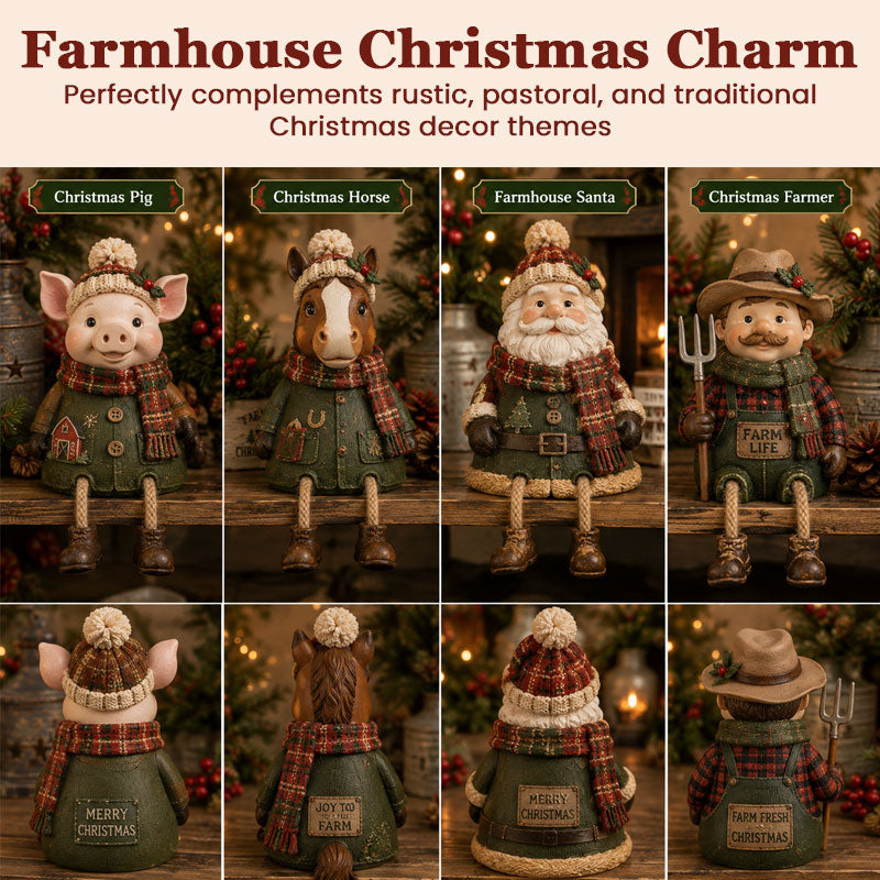 Christmas Cow Figurine — Cozy Holiday Home Decor