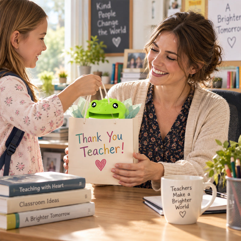 Frog Sticky Note Organizer with Drawing Stencils & Pen Holder