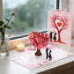Romantic "Dancing Under the Heart Tree" 3D Greeting Card