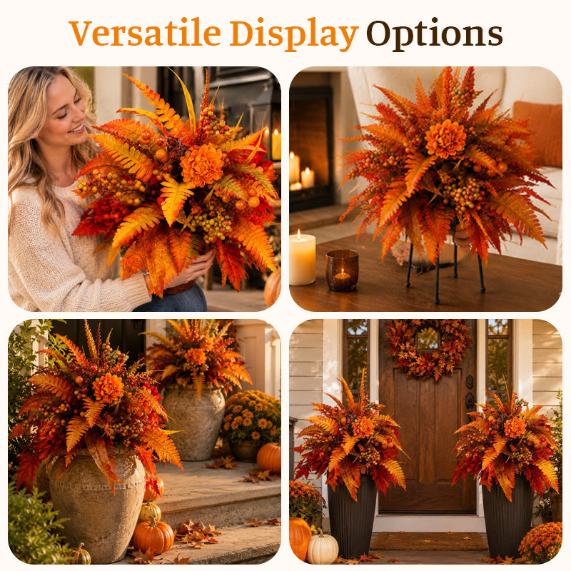 Autumn Harvest Floral Garden Stake Arrangement 🍁