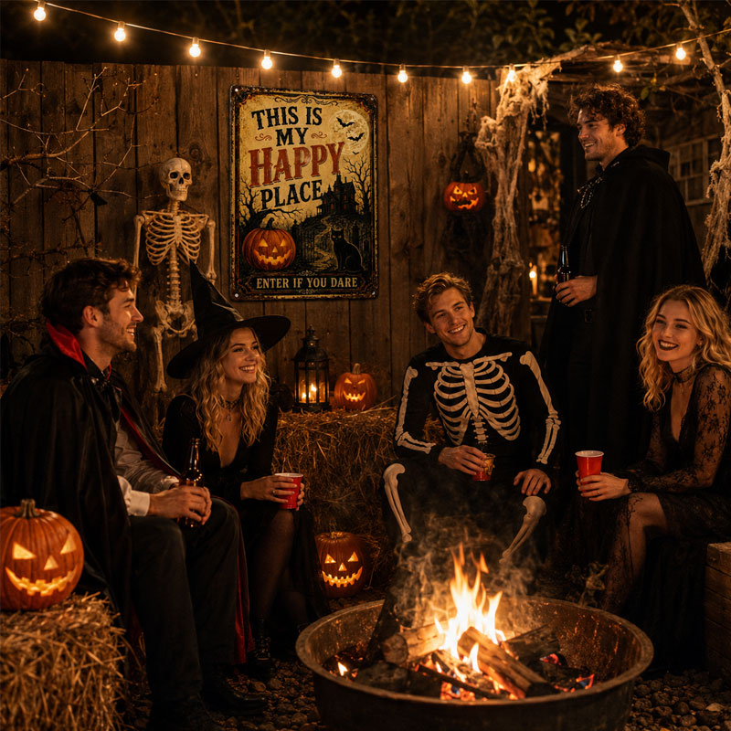 🎃 This Is My Happy Place™ Halloween Metal Sign