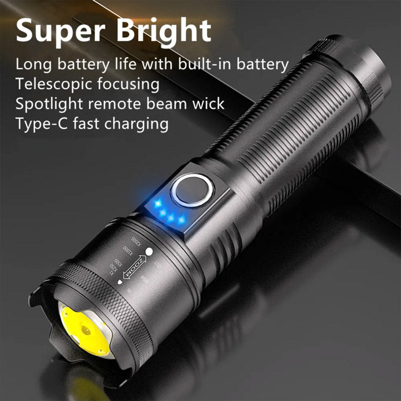 Retractable Zoom Strong Light Flashlight 🔦✨