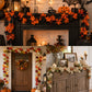 Fall Scenic Decoration Artificial Green Maple Leaf Garland for Halloween & Christmas Wall Hanging