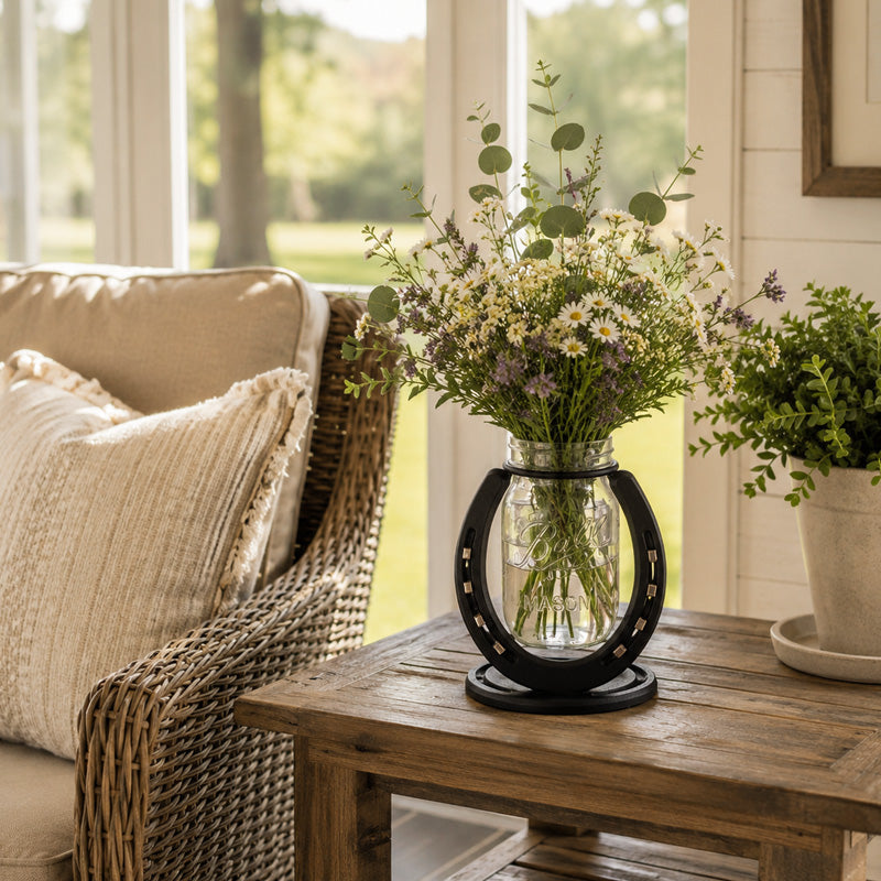 Horseshoe-Shaped Floral Vase